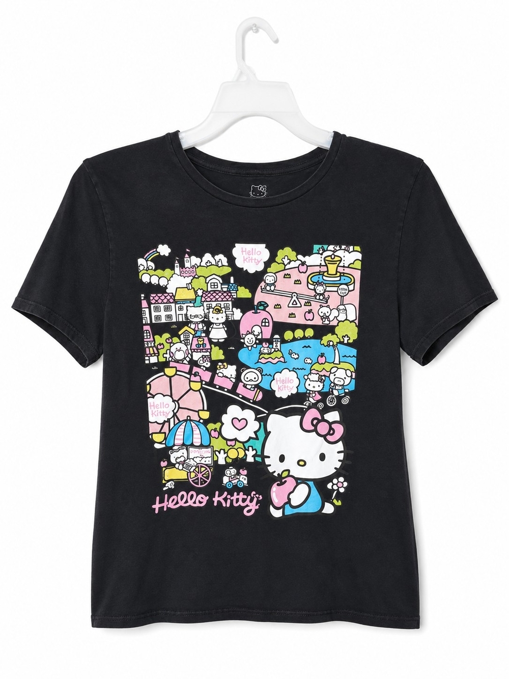 Sanrio Black Hello Kitty Colorblock Graphic Short Sleeve Tee